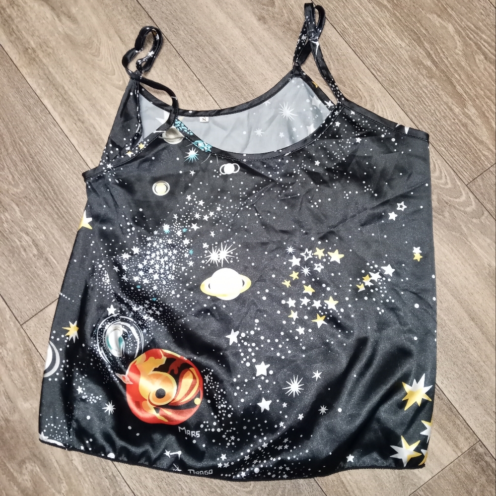 Outer space satin cami size small